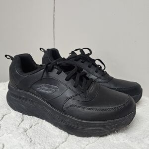 Skechers Women's Work Slip Resistant Black Memory Foam Sneakers Size 10